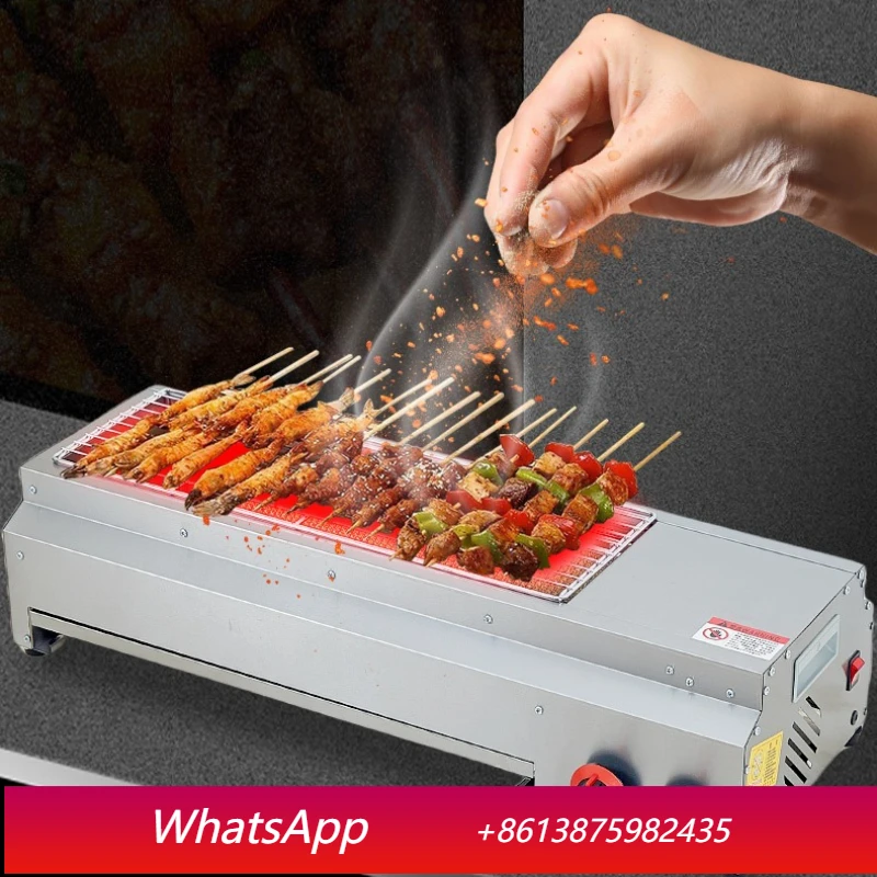 YJQ Commercial Smokeless BBQ Grill Gas Stand Side Stove Gas BBQ Grill