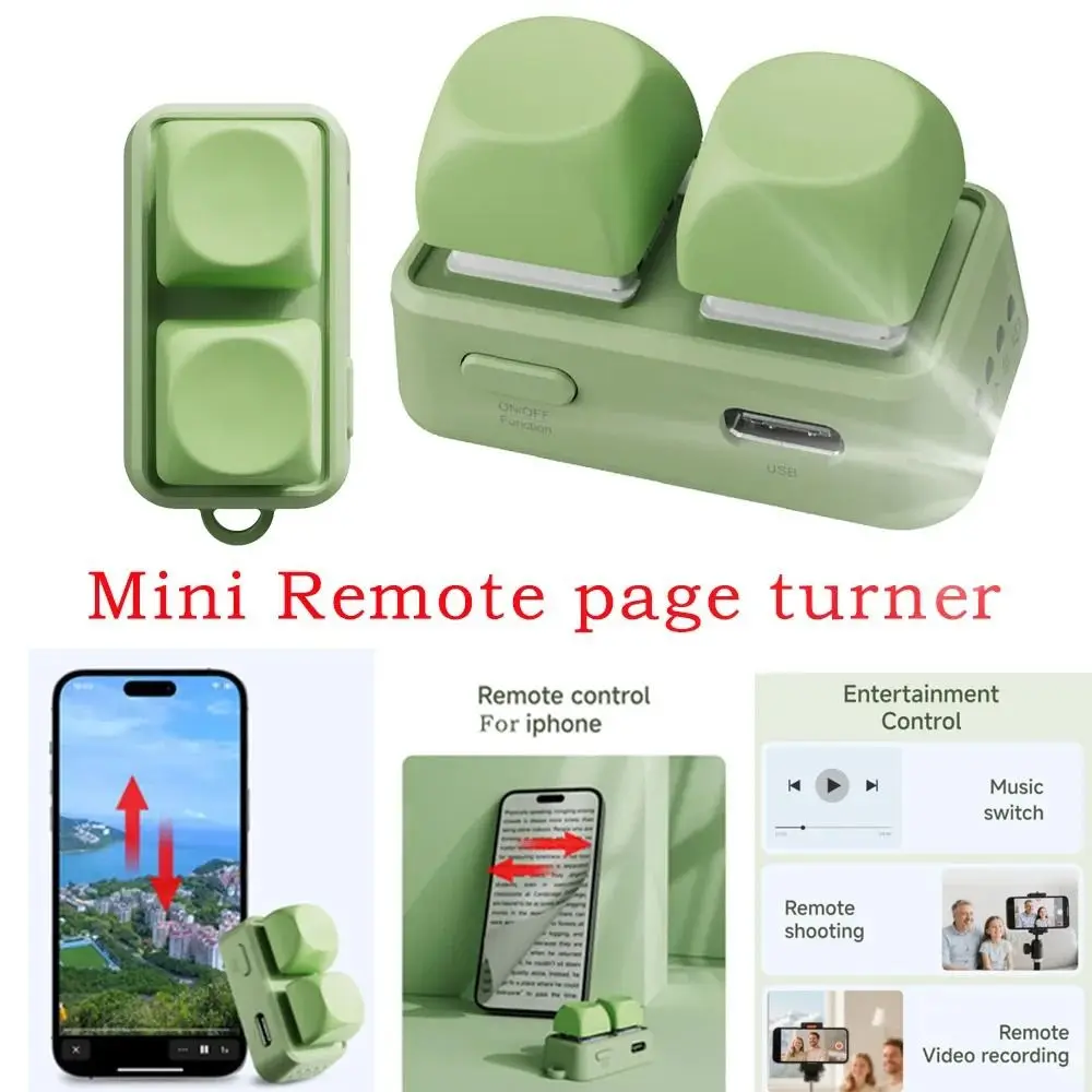 

Portable ABS Blue Tooth Remote Control Lightweight Remote Keypad Dual Button Mini Page Turner E-Book Reading