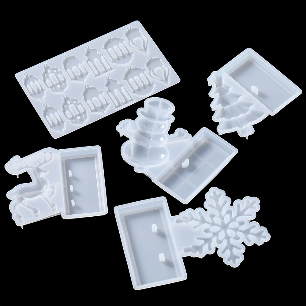 1Pcs Castle Earring Pendant Silicone Mold Resin Mold Snowflake Christmas Tree Hanging Decoration for DIY Earrings Jewelry Making
