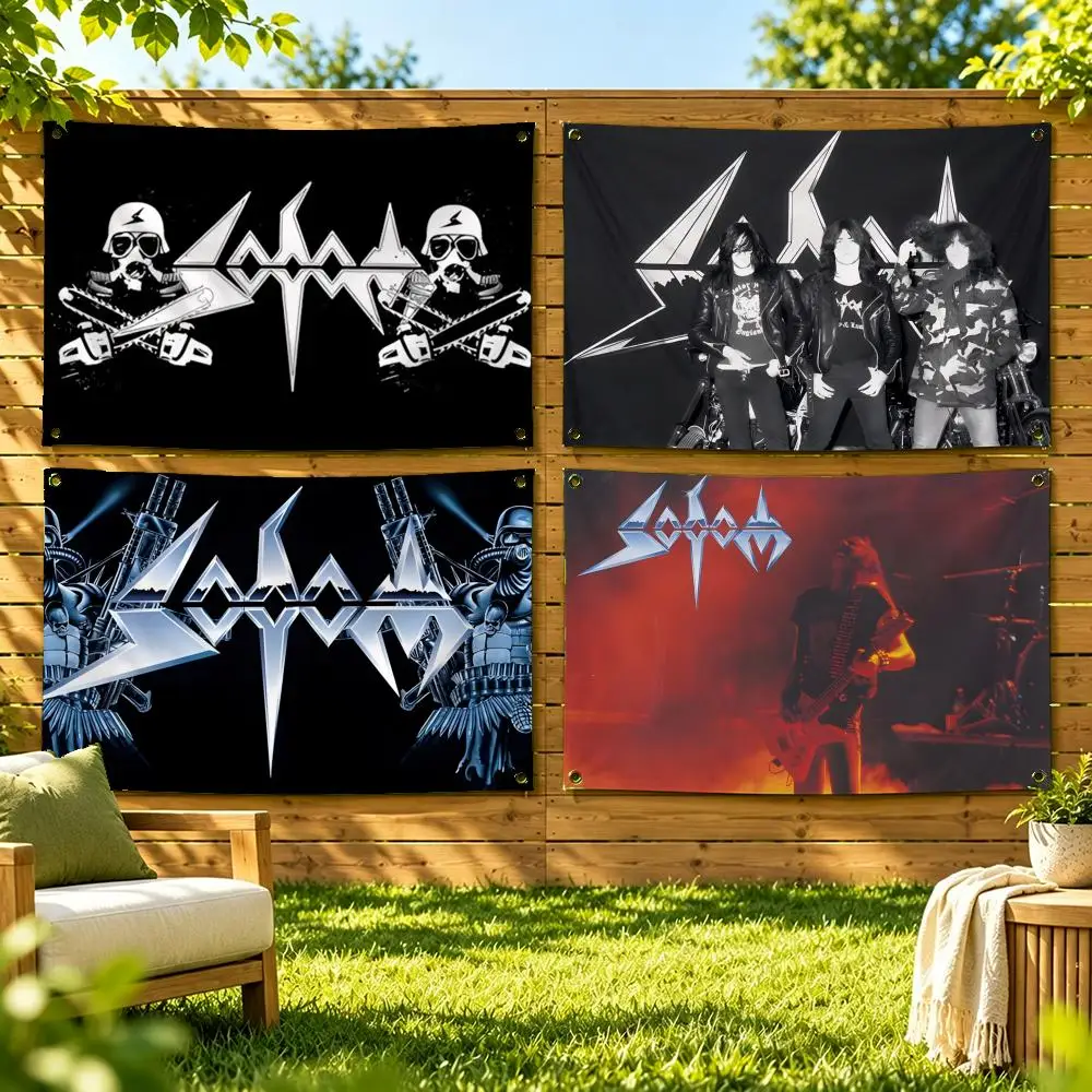 Sodom Rock Band Flags Soft Durable Tapestry Skin-friendly For Outdoor Party Home Living Room Bar Bedroom Decoration