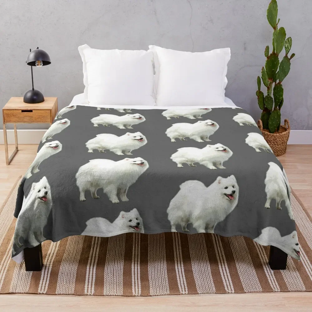 

Japanese Spitz Puppy Dog Throw Blanket Luxury Thicken Bed linens Cute Plaid Plaid Blankets