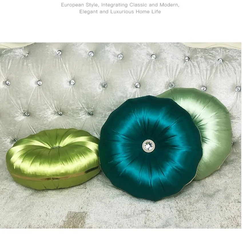 European Throw Pillow for Couch Decorative 3D Pumpkin Vehicle Wheel Round Silk Cushion for Sofa Bed Floor Office Chair Cushions