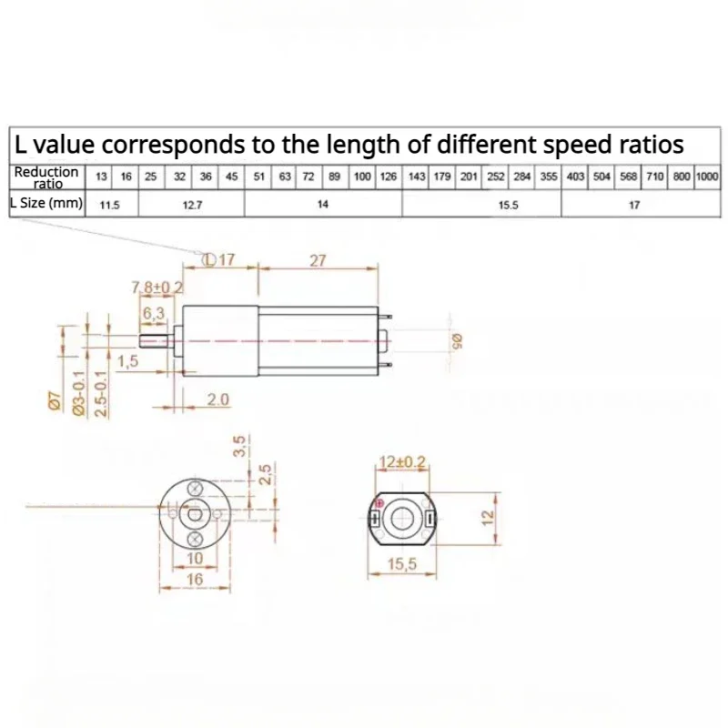 DC 6V 12V Gear Motor 12 - 923RPM CW CCW Speed Reduction Gearbox Motor JGA16-050 Electric Engine DIY Accessories Car Boat Model