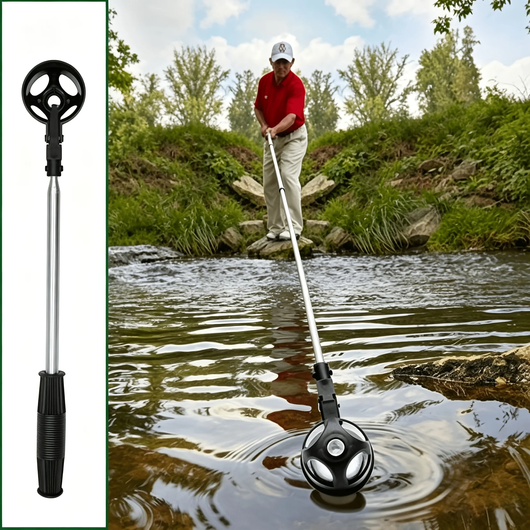 Telescopic Golf Ball Retriever, Stainless Steel Portable Golf Pick Up Tool, Premium Golf Accessory for Men Unique Golf Gift Idea - view 3