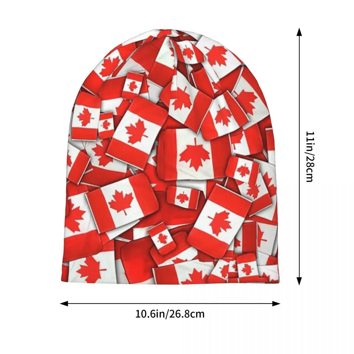 Canada Flag Pattern Skullies Beanies Hats Warm Autumn Winter Outdoor Cap Knitted Bonnet Caps for Unisex Adult