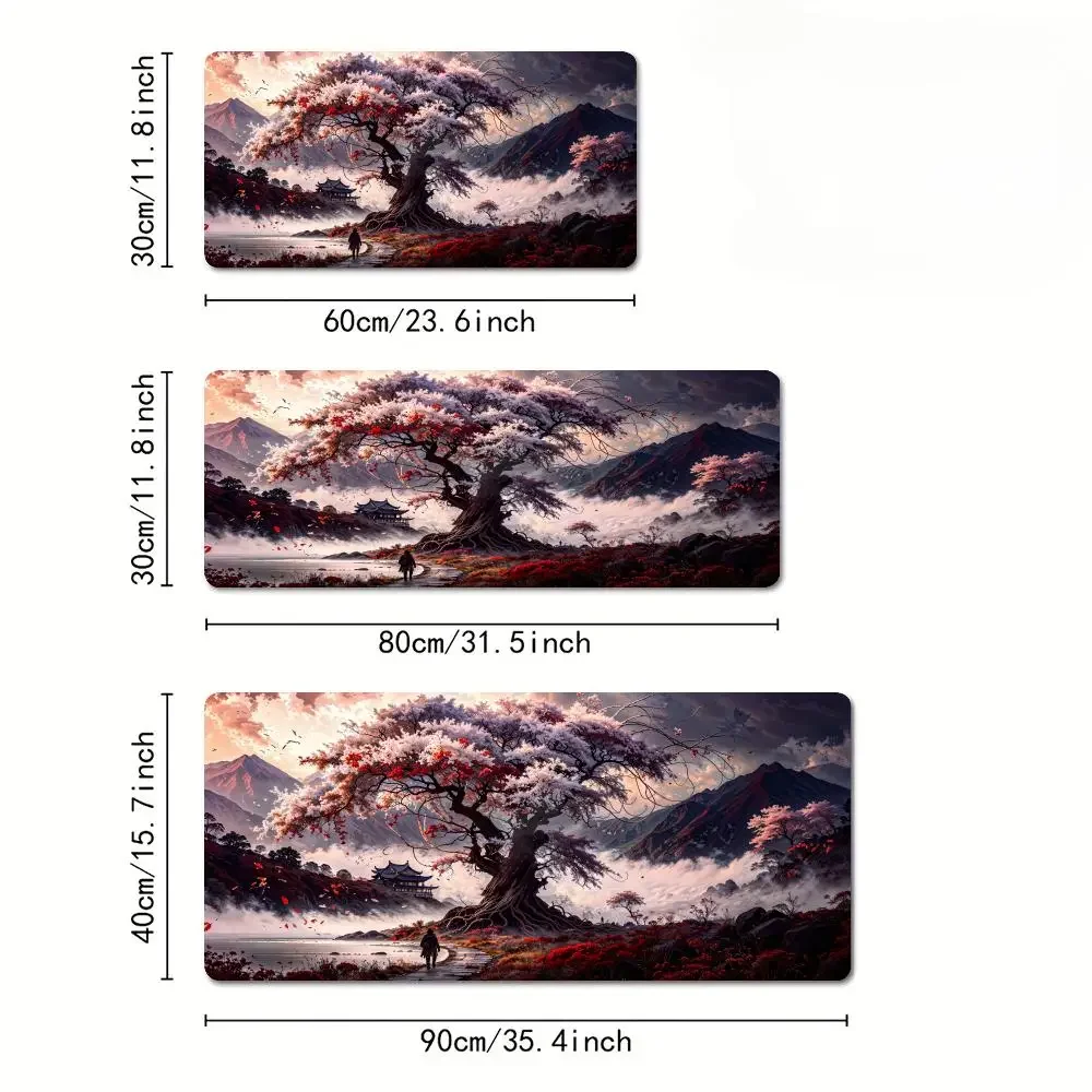 巨大な芸術的な古代の木のパターンデザインマウスパッドゴム滑り止めデスクマットゲーマー PC アクセサリーゲームマットキーパッドマウスパッド