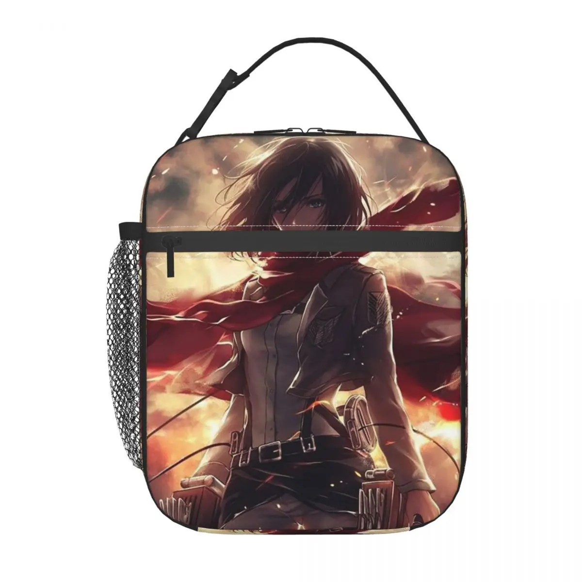 Attack On Titan Mikasa Ackerman Anime Insulated Lunch Bag for Women Children Leakproof Food Boxes Thermal Lunch Box Tote