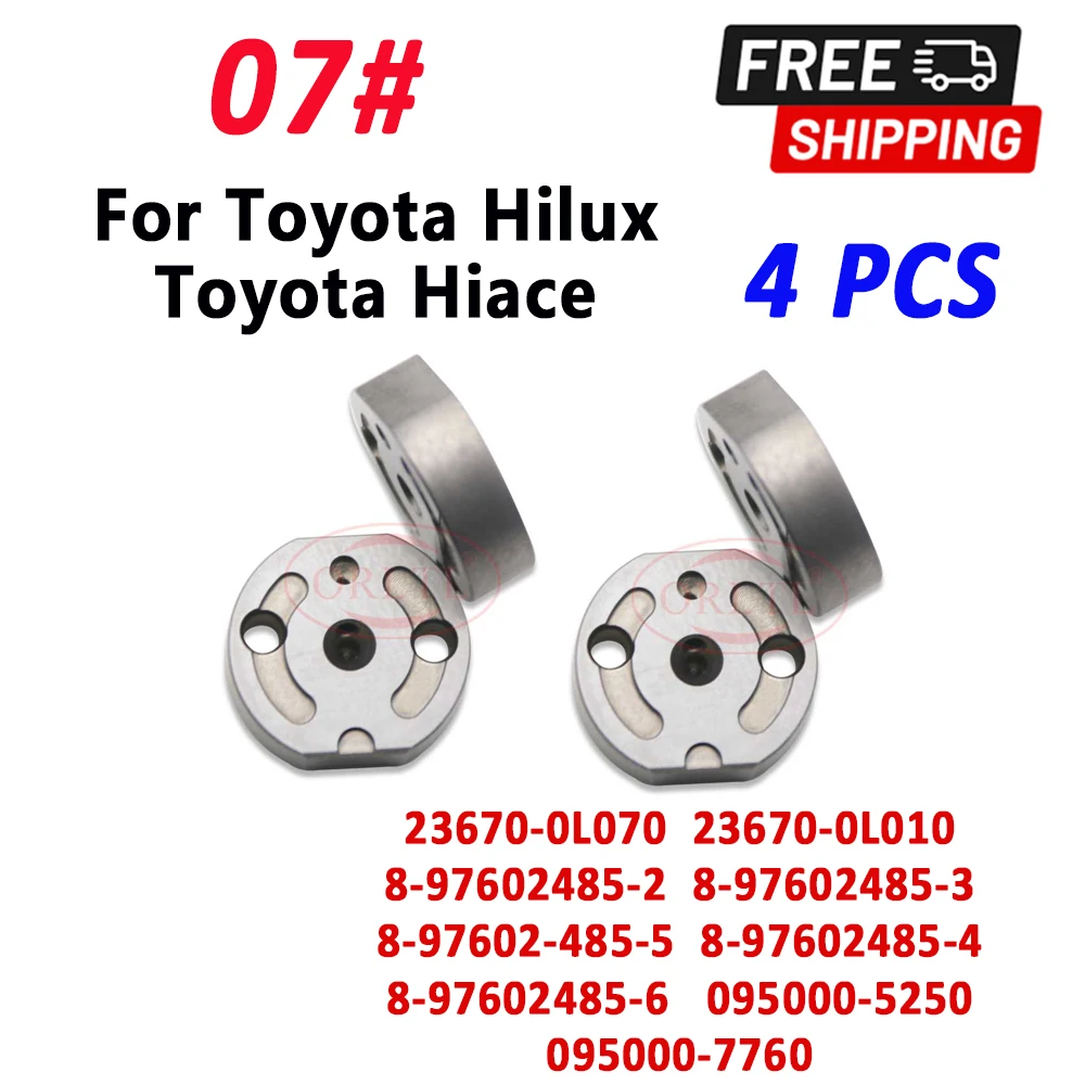 ORLTL 4 PCS Valve Orifice Plate 07# Common Rail Injection 23670-0L010 23670-0L070 095000-5250 095000-7761 7760 for Toyota Hilux