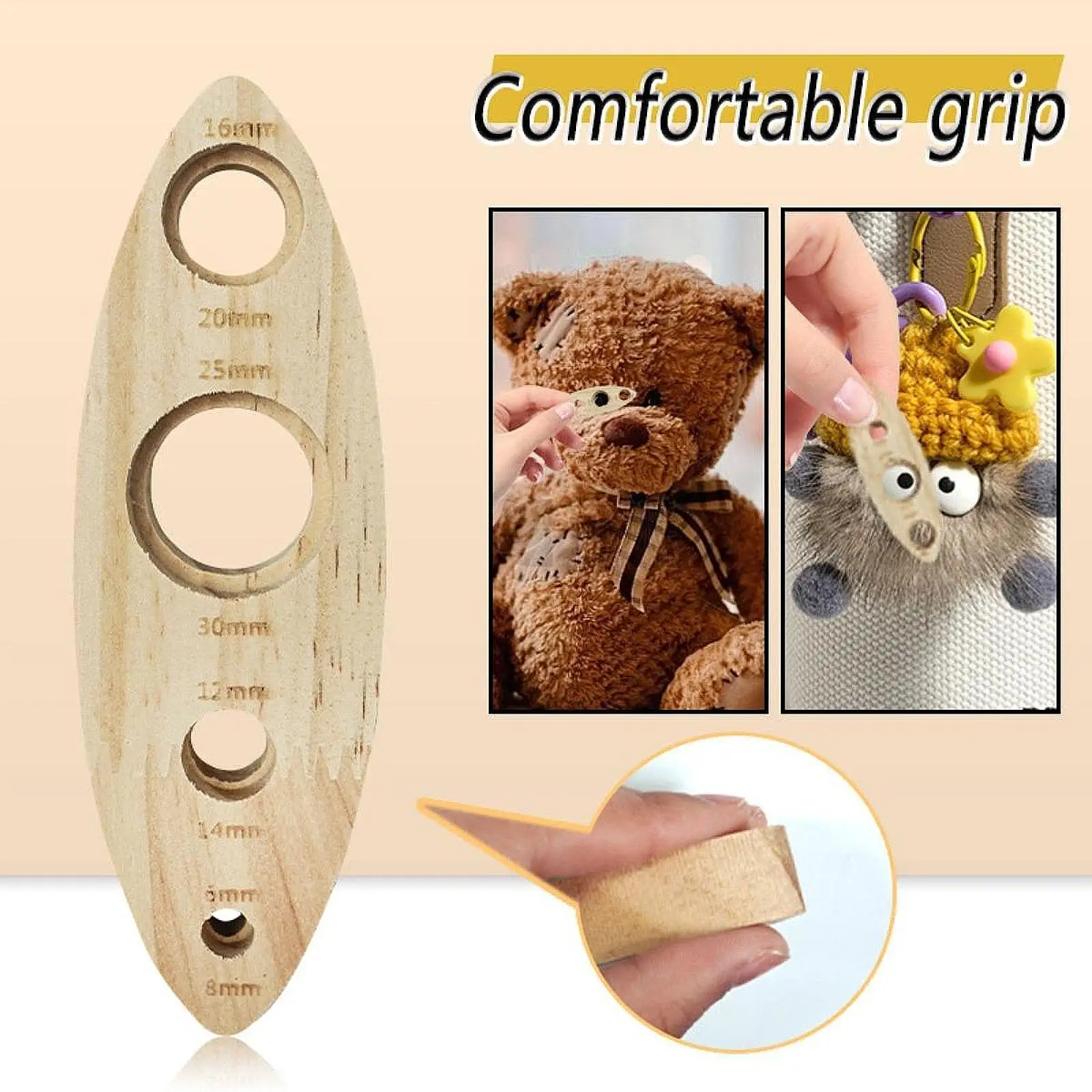 Doll  Eye Tool Professional Wooden Stuffed Toy Stuffed Animal Bear Eyes Install Compact Amigurumi Craft Eye Install