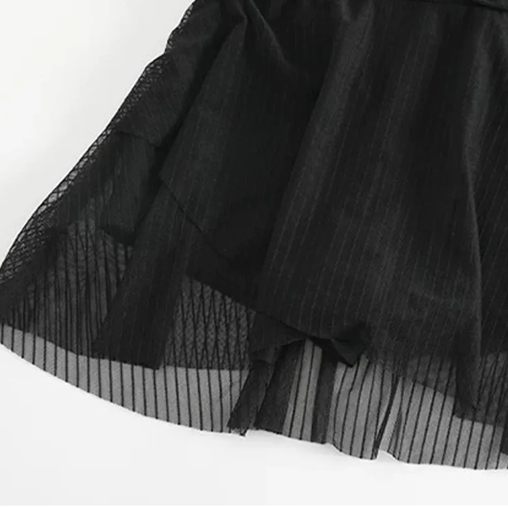 

Transparent Long Sleeve Skirt Swimsuit V-neck Hanging Neck Beachwear Clothing Backless Slim Fit Lace-up Skirt Bathing Suit