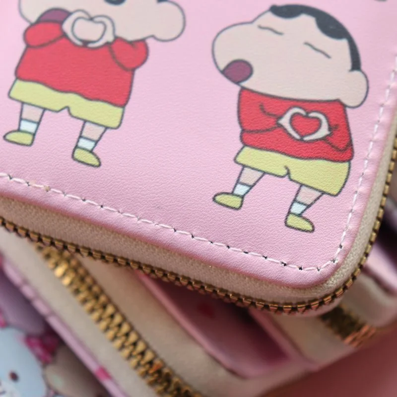 2025 Neue Crayon Shin-chan Niedliche kompakte Geldbörse mit Cartoon-Anime-Motiv, kurze Geldbörse mit Reißverschluss für Jungen und Mädchen – Detail 7