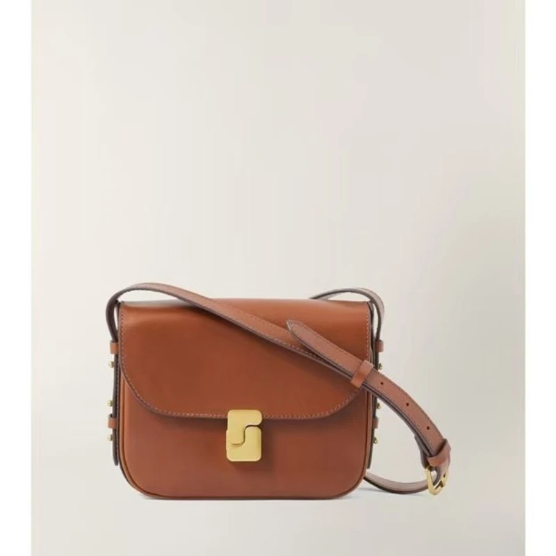 K SOEUR Premium Design Women's Handbag Full-Grain Leather Compact Square Bag Tofu-Shaped Shoulder Bag Crossbody Bag