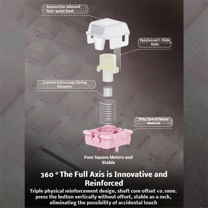 WuqueStudio WS Flux HE Switch Drum Version 35gf Factory Lubrd مفتاح خطي مغناطيسي HE لوحة مفاتيح مغناطيسية مفتاح مخصص PA66 #6