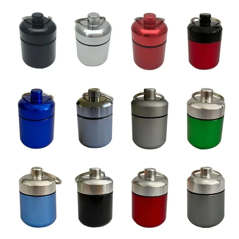 New Aluminum Alloy Cartridge Sealed Metal Aluminum Can with Key Ring Coin Storage Earplug Aluminum Bottle Pill Bottle Container