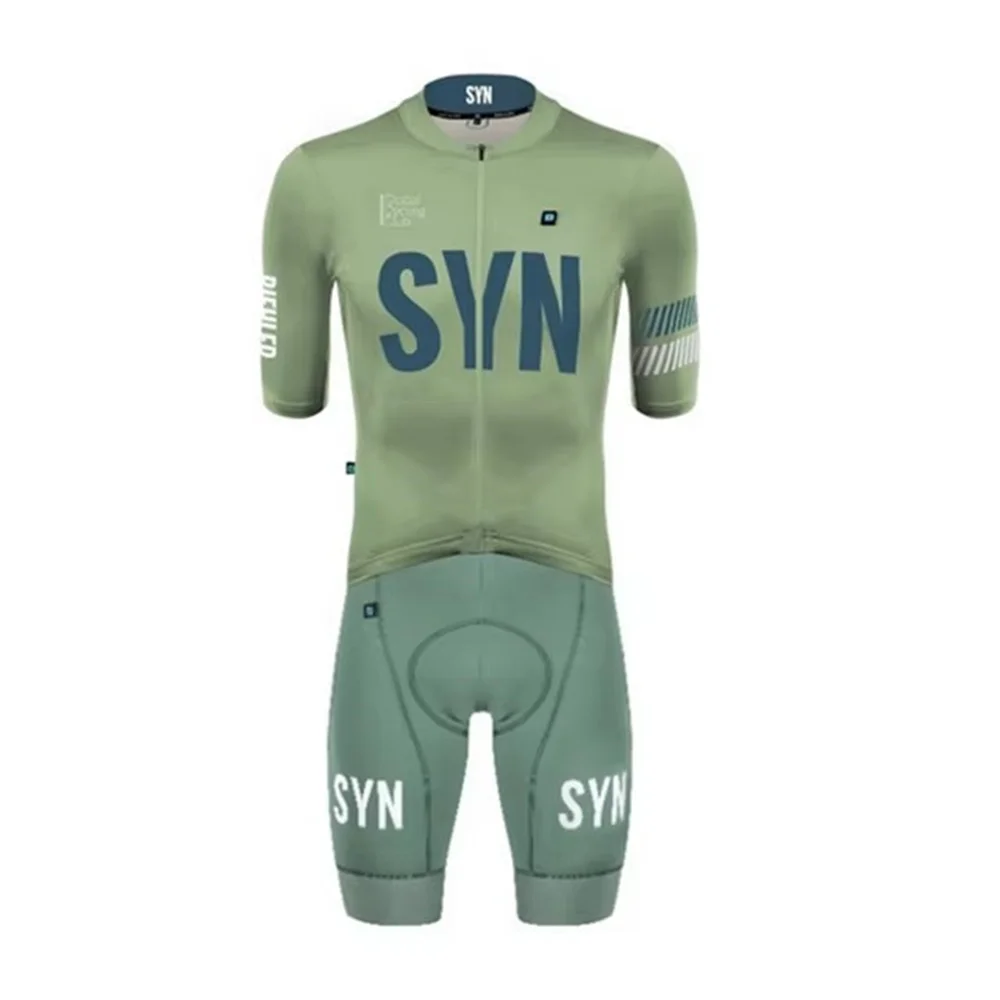 Summer Unisex summer short sleeve suit 2024 SYN short sleeve cycling Jersey and gel shorts Triathlon Suit Mtb