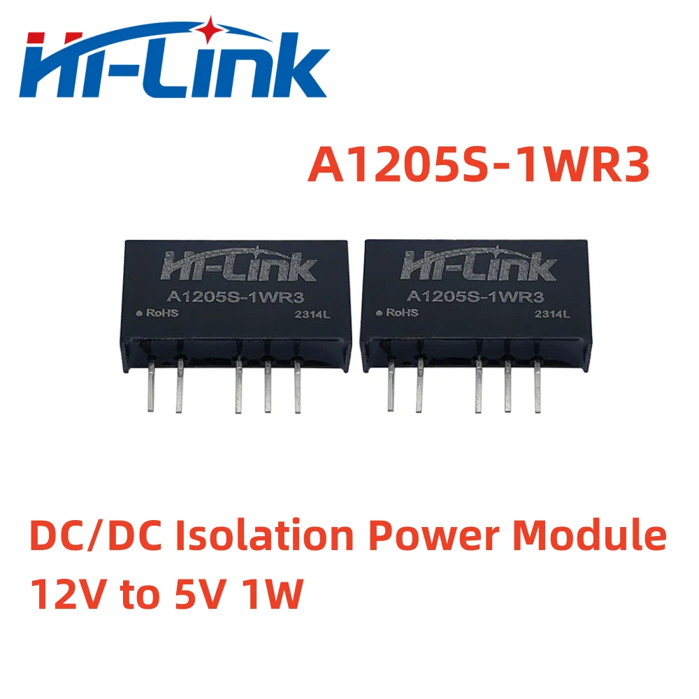 

Hi-Link 1W DC-DC Dual Output A12xxS-1WR3 12V to 3.3V/5V/9V/12V/15V/24V Power Supply Module