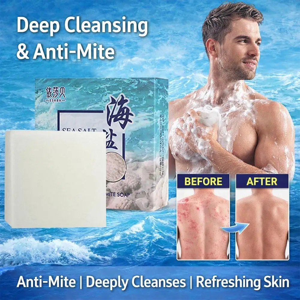 Sea salt soap Handmade Natural Bar Soap, For Face, Body, Whitening, Oil Control, Brightens, Shrink Pore