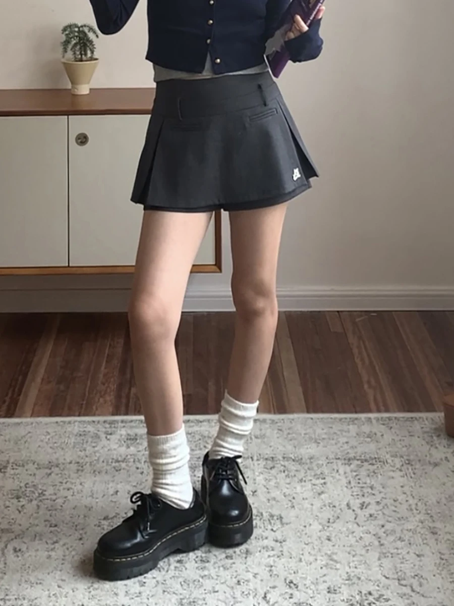 

High Waist A-Line Skirt for Women Deep ey Spring 2026 New Sle Slimming Skirt Pants Commute Ele Polyester Fiber