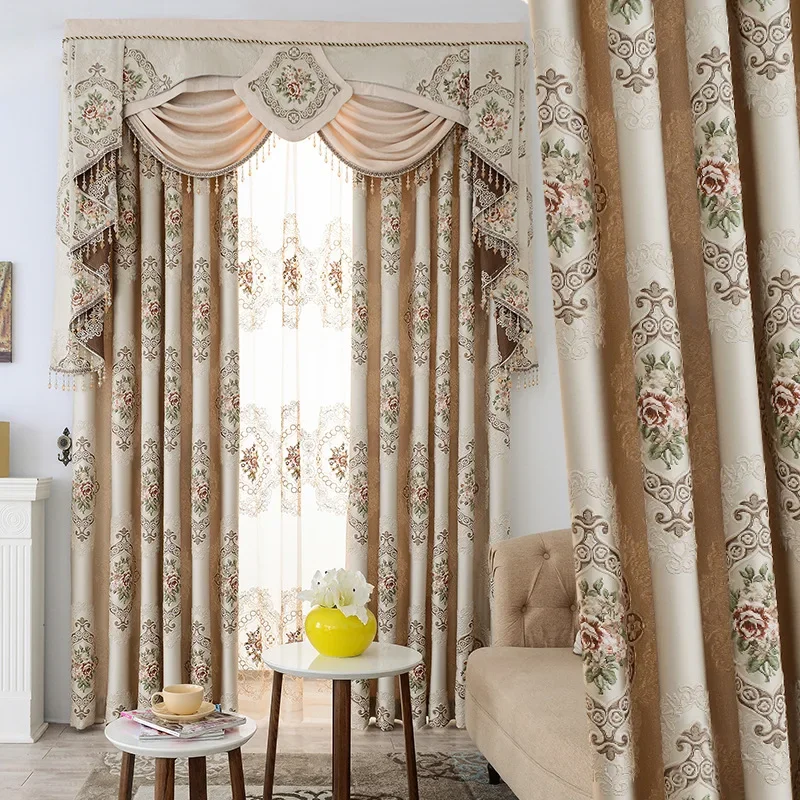 

Embossed embroidered curtains High degree of shading and heat insulation Chenille curtains Living room bedroom curtains