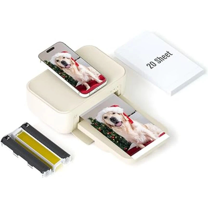 Photo Printer 4x6,+20 Sheets&1ribbon,Wi-Fi Wireless Instant Picture Printer for iPhone Android Smartphone Thermal