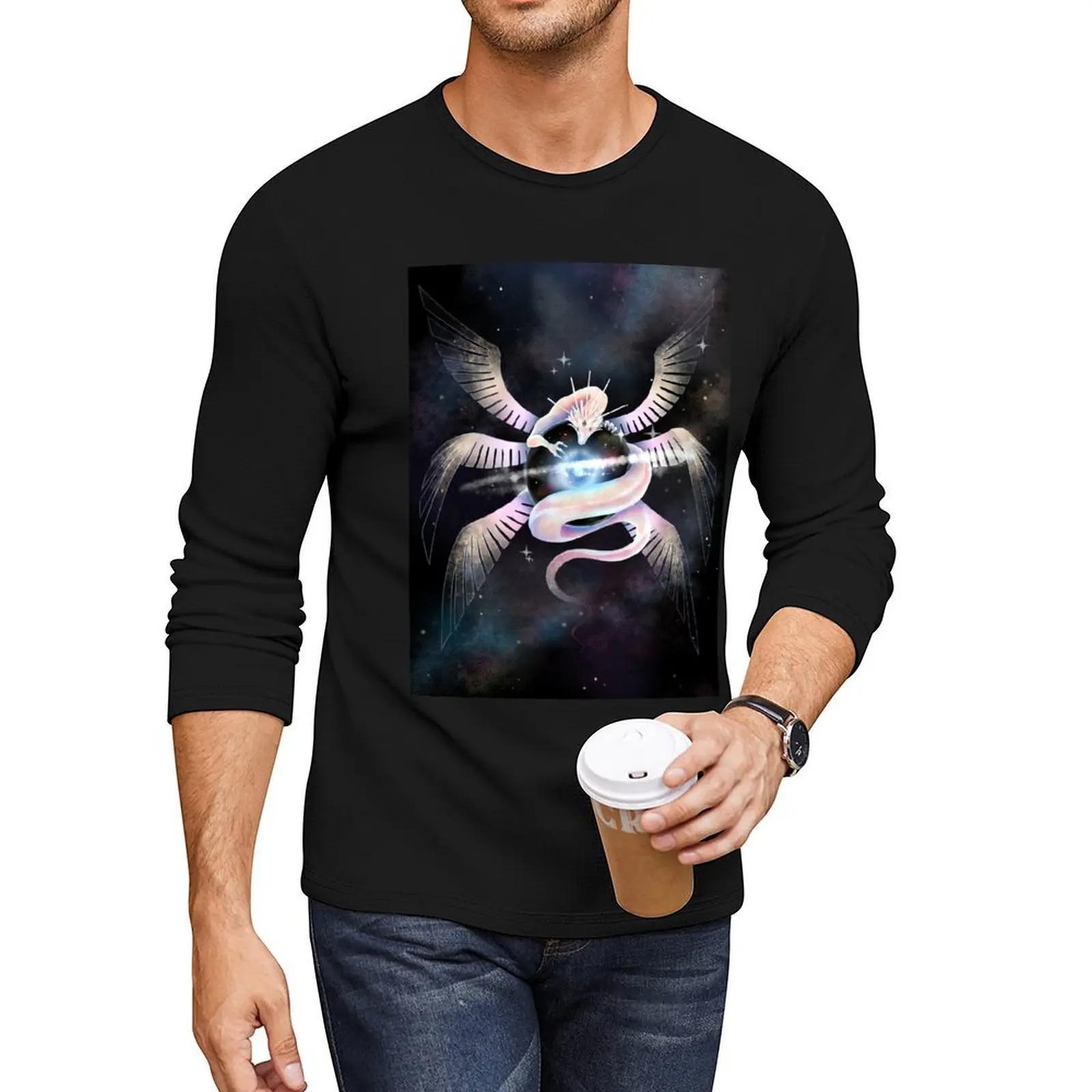 

Galaxy Dragon Long T-Shirt t shirt man graphics t shirt funny t shirts custom shirts design your own Men's cotton t-shirt
