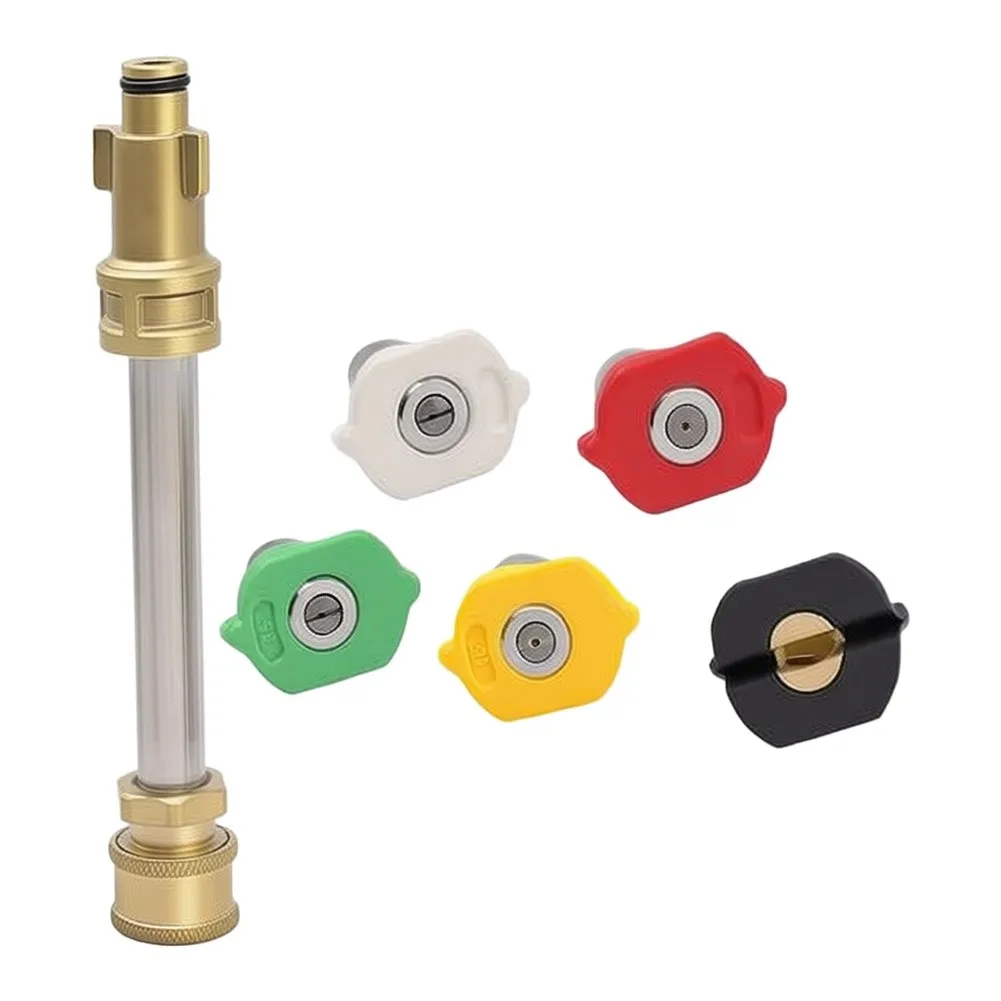 Metal Adapter Kit for 3000 PSI Pressure Washers with 6 Connectors and 5 Nozzle Tips for Consistent Performance