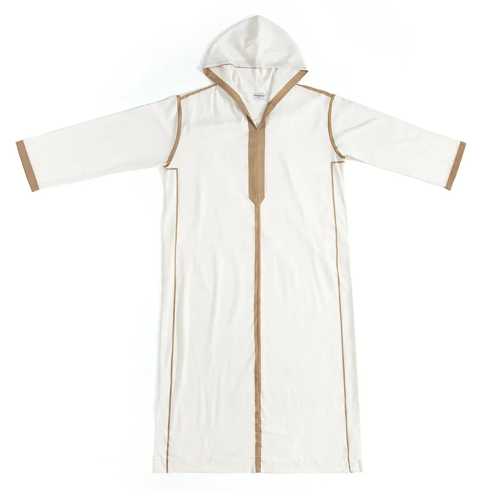 Eid Djellaba Abaya con capucha para hombres musulmán Jubba Thobe Arabia Saudita bata para hombres ropa de oración Ramadán Islam vestido Thoub Kaftan