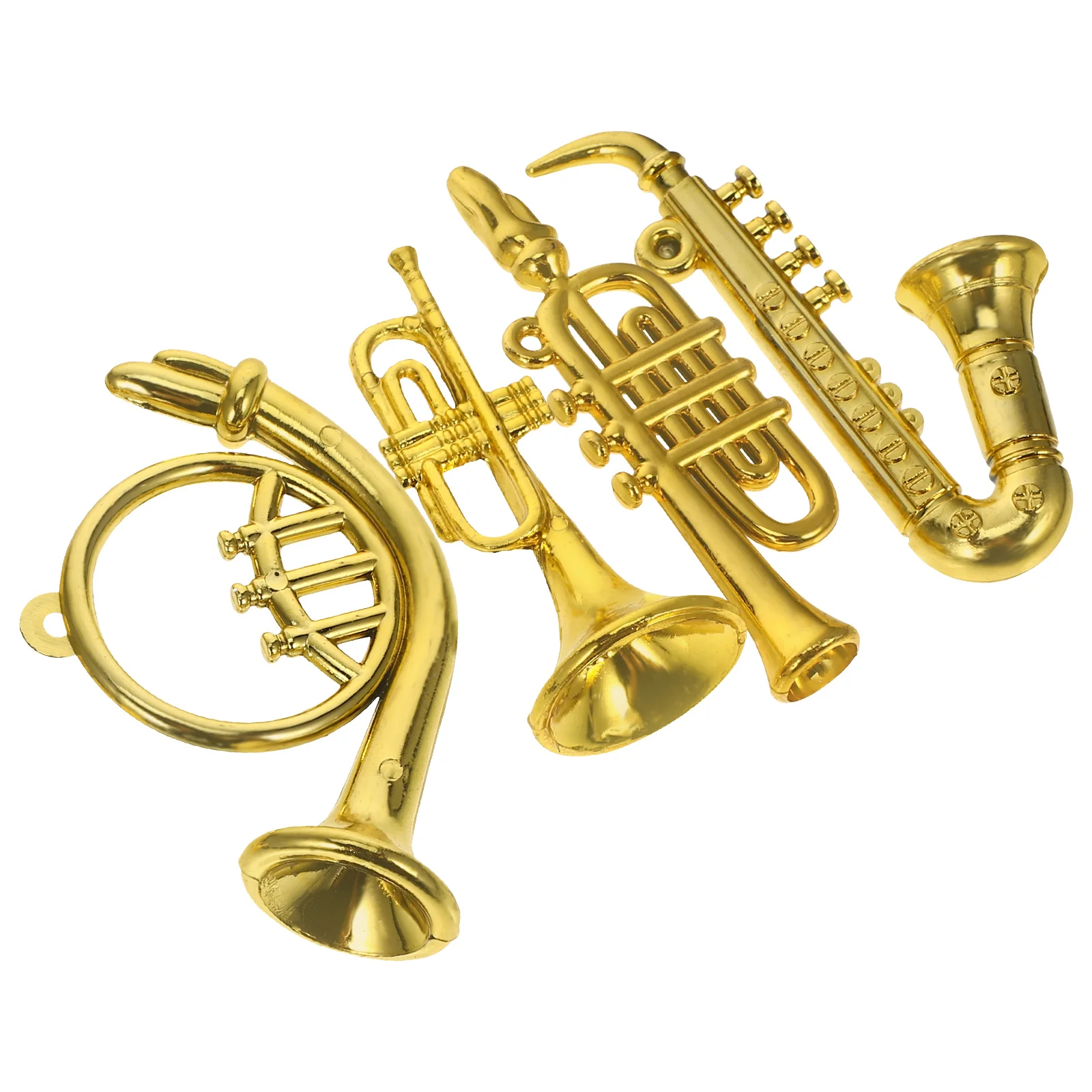 4 Pcs Mini Musical Instrument Miniature Plastic Saxophone Model Dollhouse