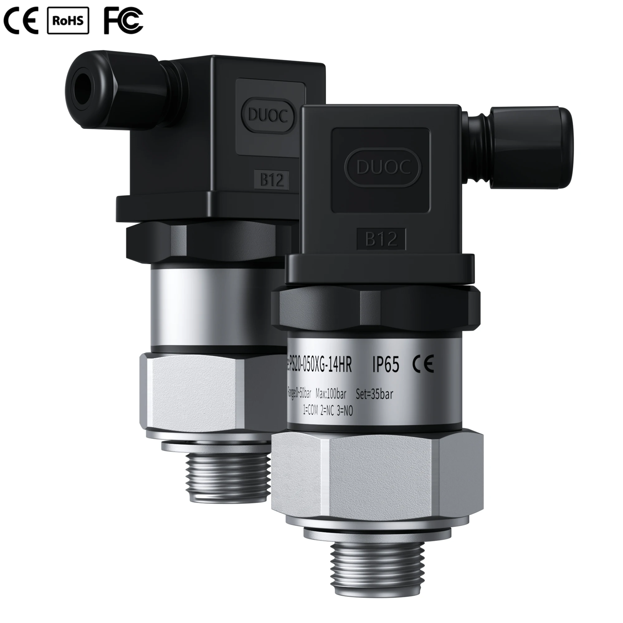 

Pressure Switch Adjustable 10-100bar 200bar Controller Water Pump Pneumatic Oil Hydraulic Stainless Steel Type Pressure Switch