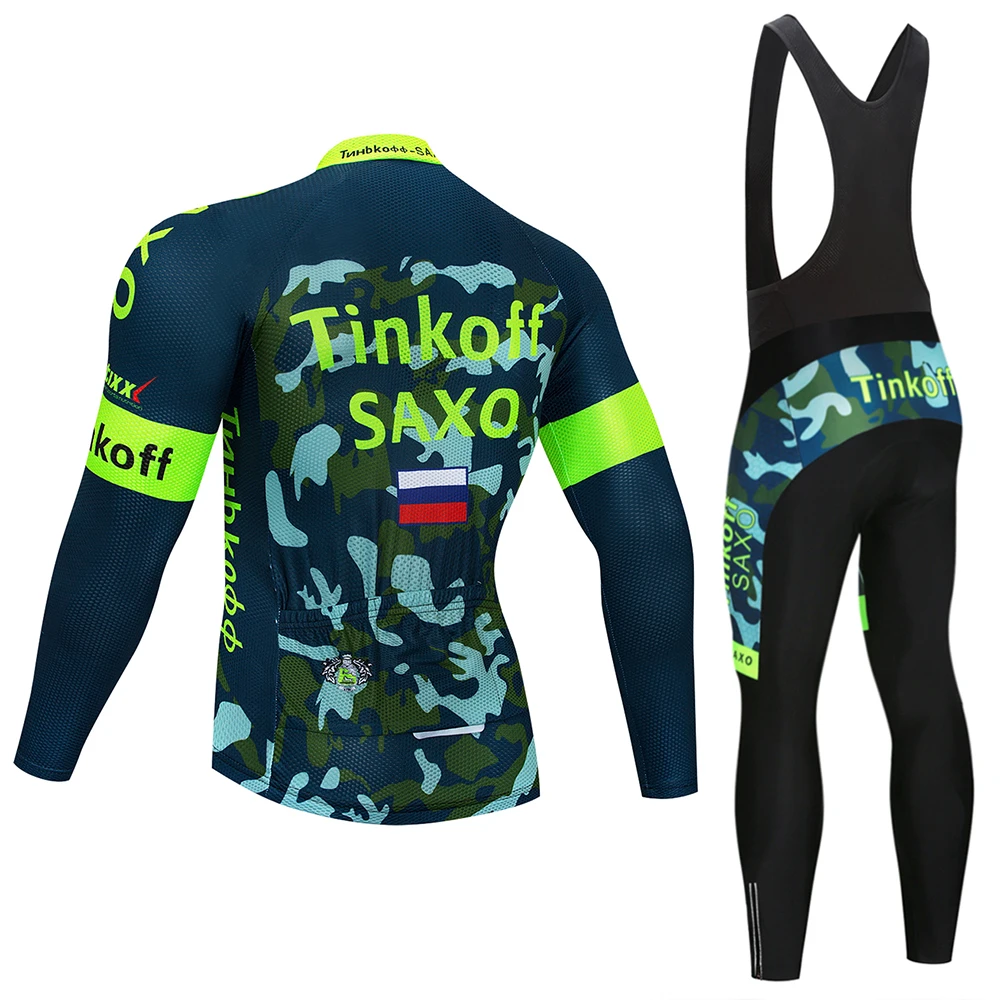 Tinkoff Team Autumn Cycling Jersey Set Ropa Ciclismo Men Long Sleeve Bike Clothing MTB Maillot Road Bicycle Bibs Uniform