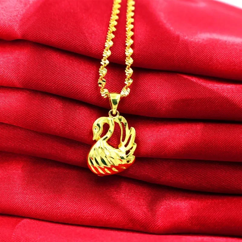 Luxury non fading improvement gold water ripple Jewelry fashion euro gold necklace ladies wedding gold necklace