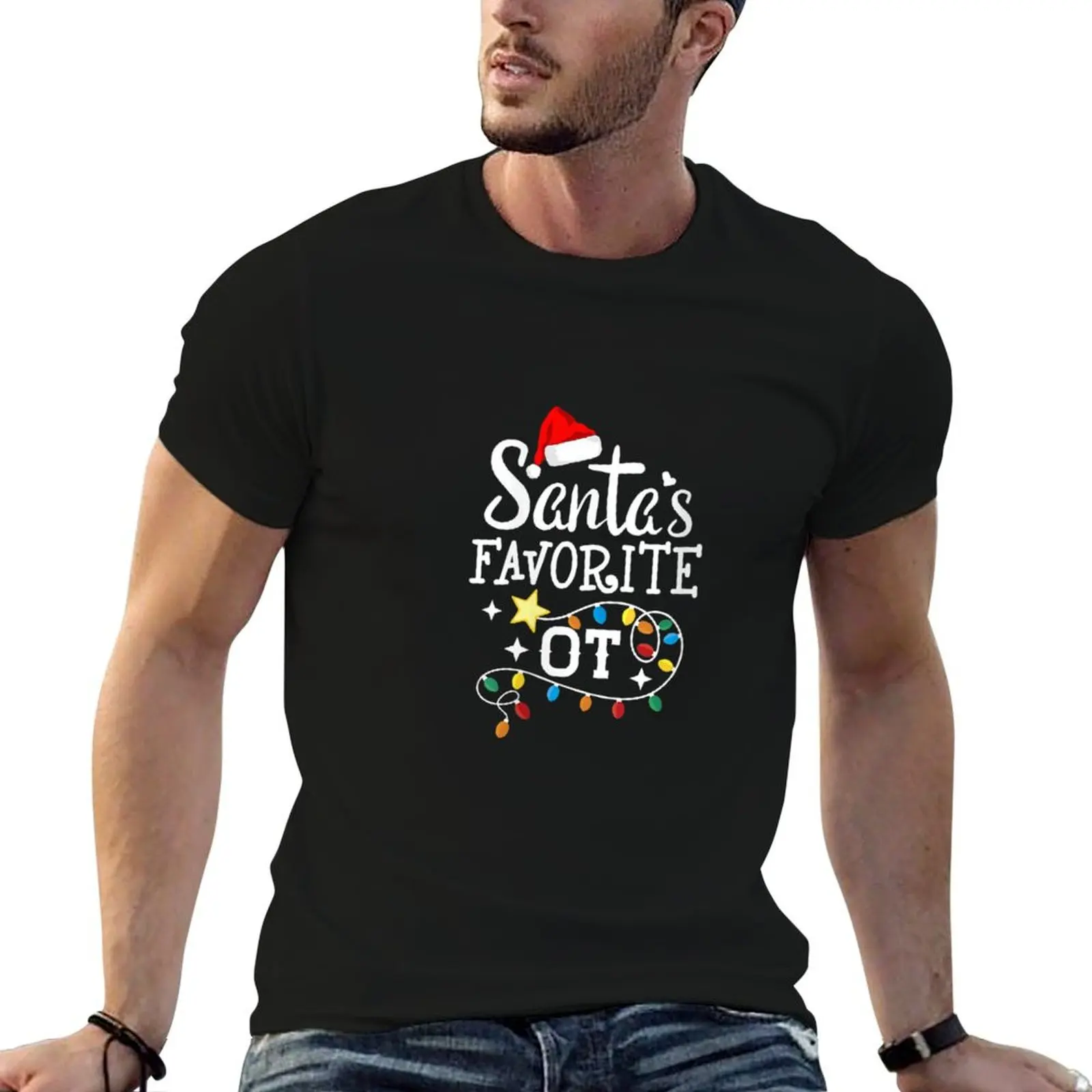 

Womens Christmas Occupational therapy Santa39;s Favorite OT T-Shirt T-Shirt t shirts for man slim fit t shirt for man T-Shirt