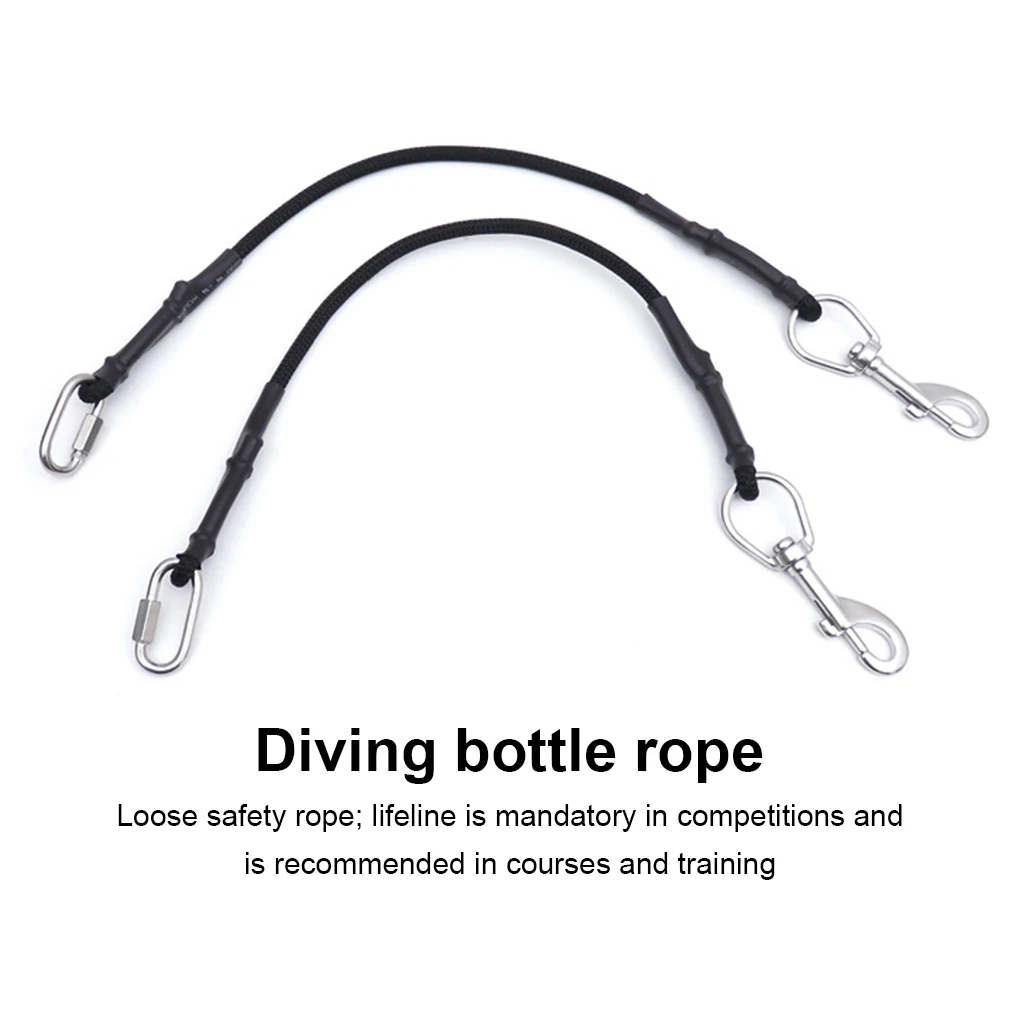 2pcs Scuba Diving Sidemount Bungees Stainless Steel Elastic Outdoor Freediving Rigging Underwater Tank Loose Safety Cable