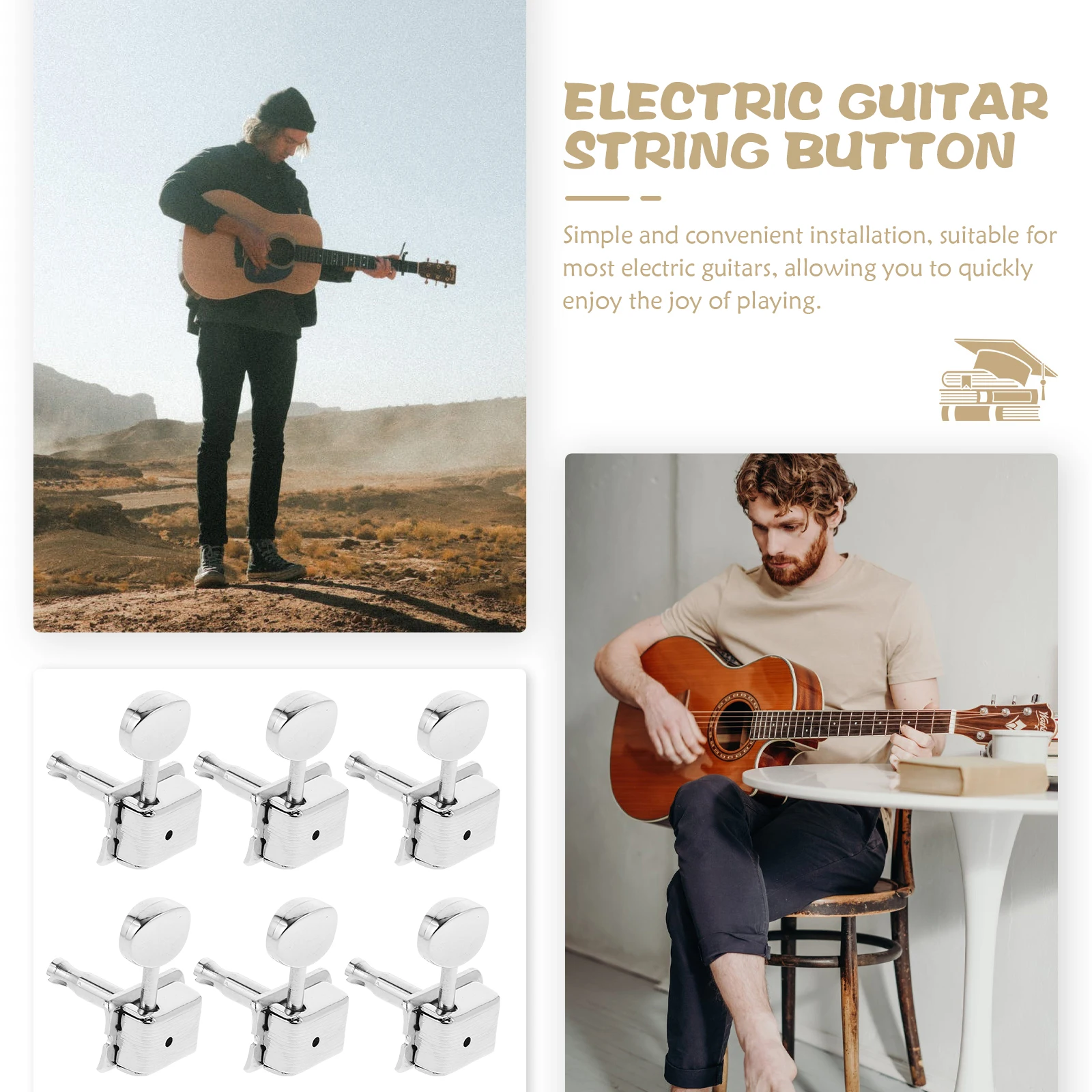 

6pcs Guitar Tuning Pegs Metal Durable Replacement For Electric Acoustic Guitars Precise Tuning Guitar Parts Accessories Pitch