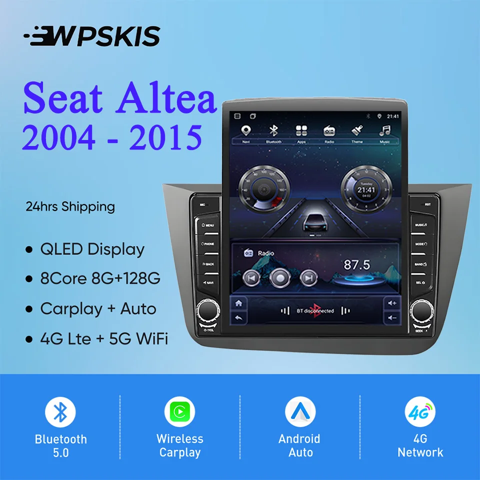 8Core 8G+128G Carplay Auto Car Radio Audio Stereo Tape Recorder HU Head Unit For Seat Altea 2004 - 2015 Toledo GPS DVD Cassette