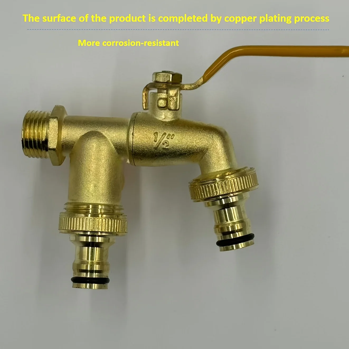 Zinc Alloy Dual Hose Outdoor Tap Freeze Protection Classic Durable Water Faucet for Garden Irrigation Washing Machine Connection