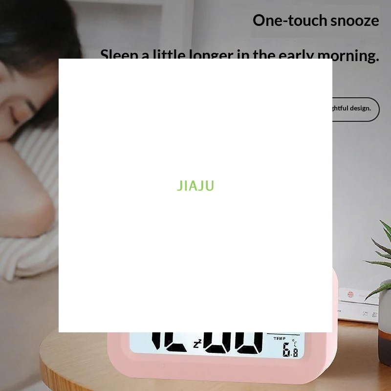 ~Digital Compact Alarm Clock Multiple Colors Temperature Date Display Snooze Function For Bedroom Office Students Dorm