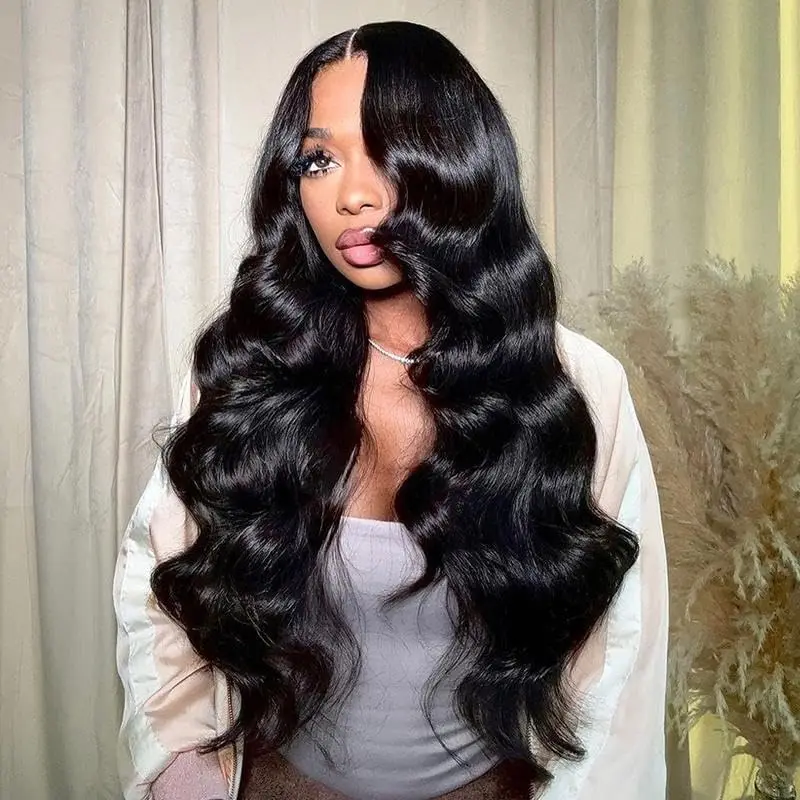 36inch 180 Density Glueless Wig Human Hair Ready To Wear Body Wave Pre Plucked Pre Cut Lace Wear And Go Wig 6X4 Lace Closure Wig