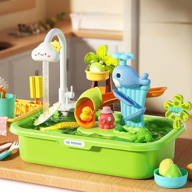 子供食器洗い機サイクル水遊びプール電気キッチンシンクおもちゃごっこ遊び楽しい教育シミュレーションおもちゃ子供のため