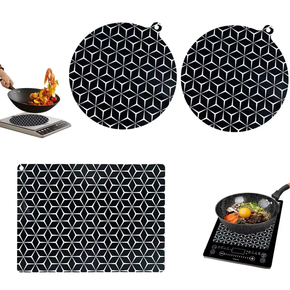 Silicone Induction Cooktop Mats Heat Resistant Reusable Induction Cooktop Protector Nonslip Easy Cleaning Waterproof Cooktop Mat