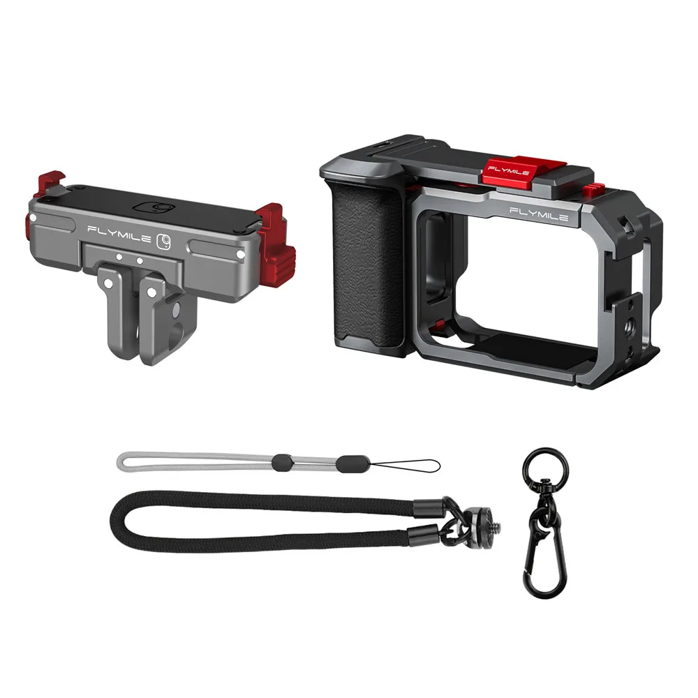 Flymile Handle Grip Kit Metal Cage for Insta360 GO UItra Street Photography Grip Expansion Adapter Vlgo Video Accessories image 3