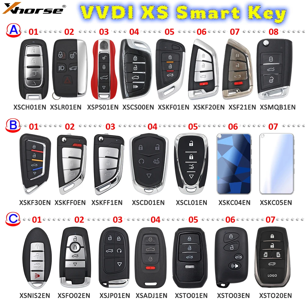 XHORSE VVDI Universal Smart Key Proximity Remote PN: XSKF01EN/XSKF20EN/XSKF21EN/XSMQB1EN/XSCS00EN/XSTO01EN/XSTO03EN/XSJP0EN