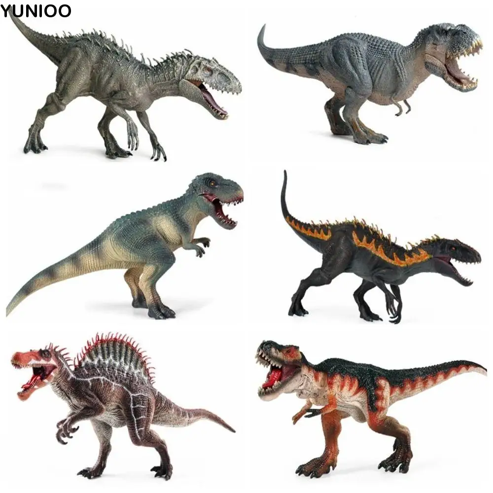 Mandíbula móvel dinossauro figura de ação animais modelo tiranossauro dinossauro modelo brinquedos jurássico pvc boneca spinosaurus estatueta
