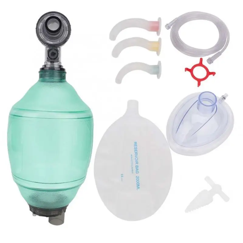 Adults Manual Resuscitator PVC Ambu Bag Oxygen Tube First Aid Kit Tool Simple Breathing Apparatus Oxygen Making Machines