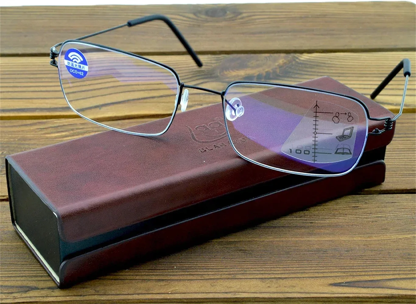 

Screwless Titanium progressive Reading glasses Men Women multifocal presbyopic glasses optical frame Eyewear +0.75 to +4