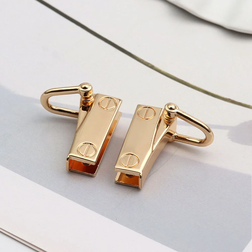 1 Pair  Punch-free Bag Transformation Side Clip Metal Not Fade Accessories Clutch DIY Hardware Hanging Chains Clipped Button