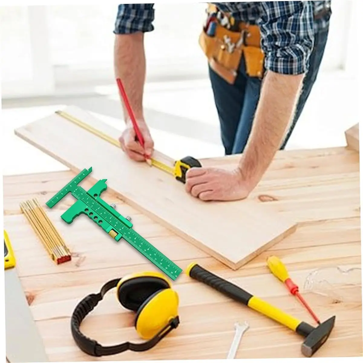 618 Mega Sale Woodworking Sliding Square Ruler with Adjustable Aluminum Alloy Marking Gauge