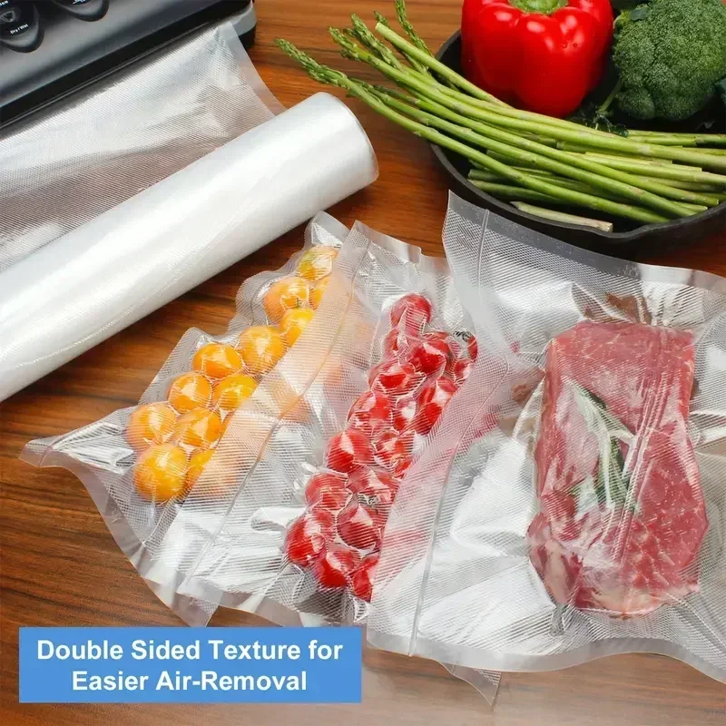 50pcs Vacuum Sealer Bags, Disposable Airtight Compression Bag, Transparent Food Packaging Bag, For Meat,Fruit And Vegetable