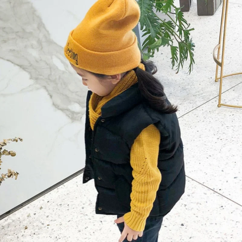 

Boys Vest Baby's Kids Waistcoat Down Jacket 2024 Sweet Warm Plus Thicken Winter Autumn Windproof Christmas Gift Children's Cloth