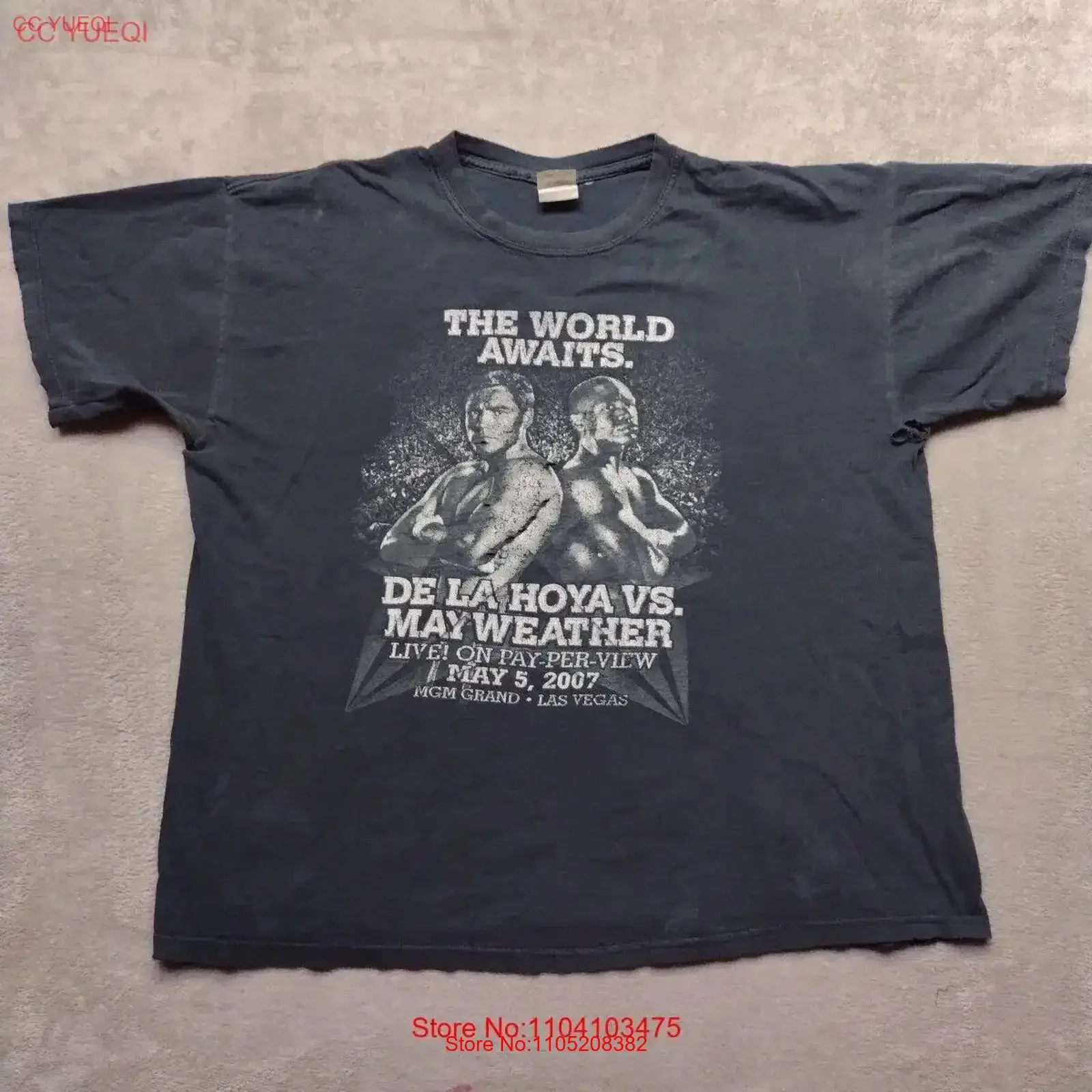 دي لا هويا مقابل مايويذر العالم ينتظر 2007 الملاكمة تي شيرت المتعثرة خمر غسلها عادية امتدت تنفس #1